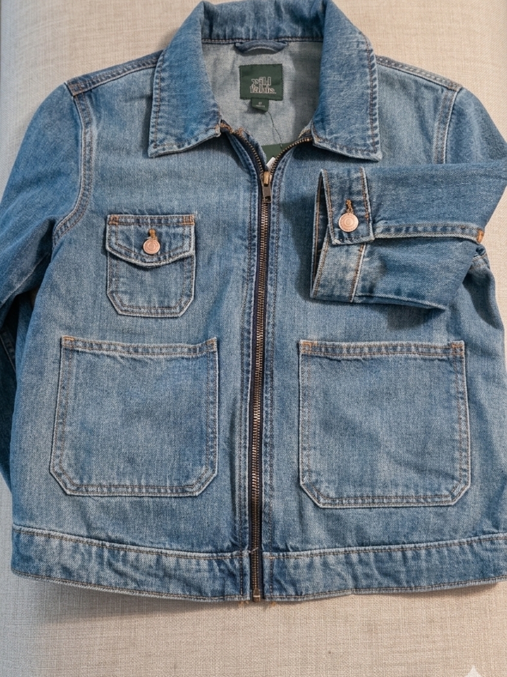 Joules Light Blue Kids Denim Zip Jacket